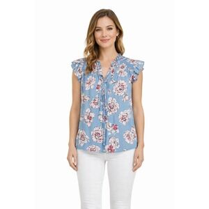 DANIEL RAINN Floral Cap Sleeve Blouse –‎ Women's Medium